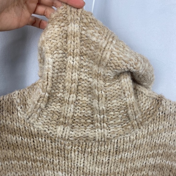 MUS & BOMBON Mahogany Wool Sweater Beige Turtleneck - Size Large - Picture 5 of 12